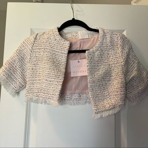 Amber x meshki tweed crop jacket size xs
